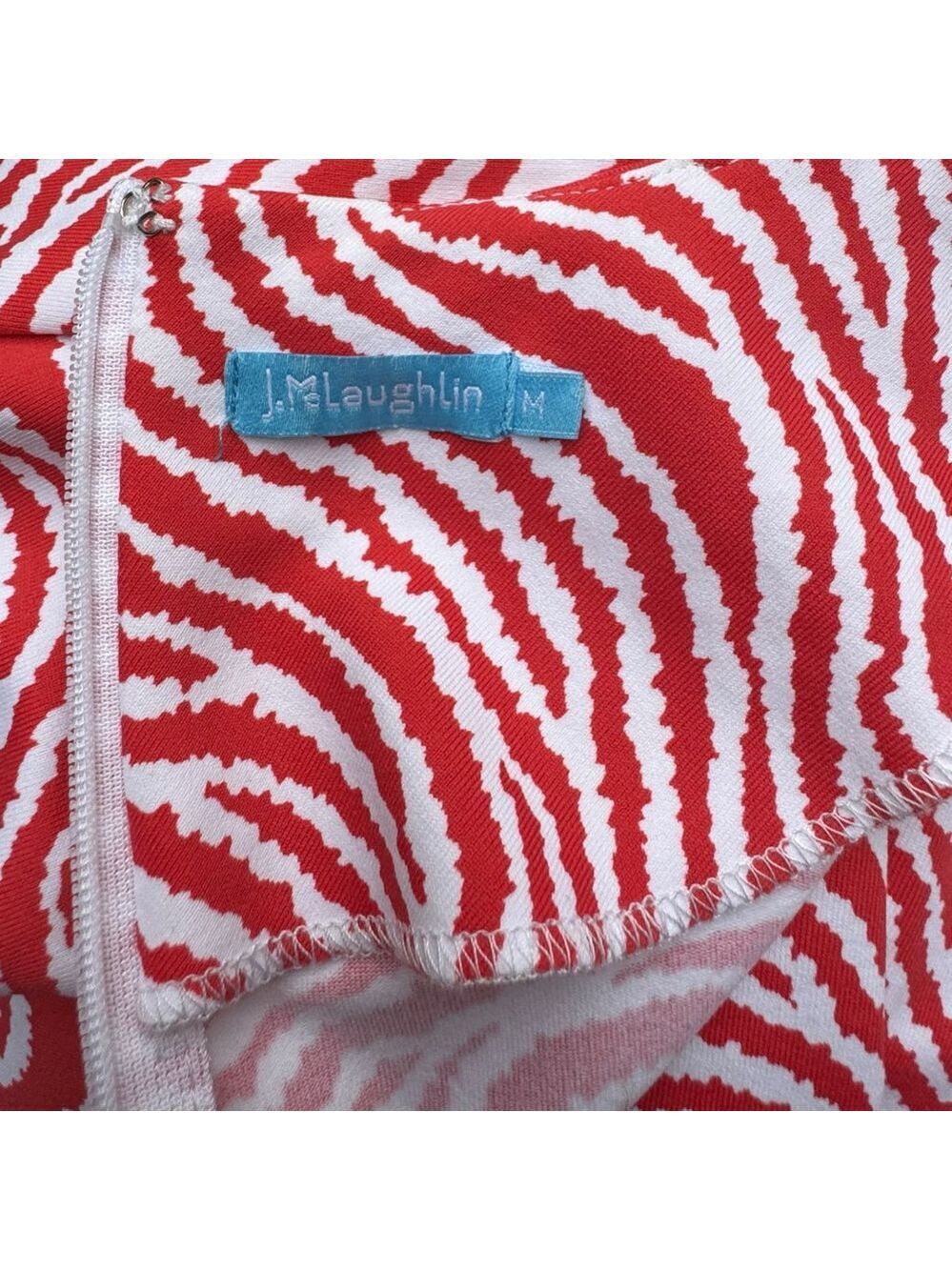 J. McLaughlin Coral Zebra Print Sheath Dress Size M Coastal Chic Resort Party St - Picture 6 of 8
